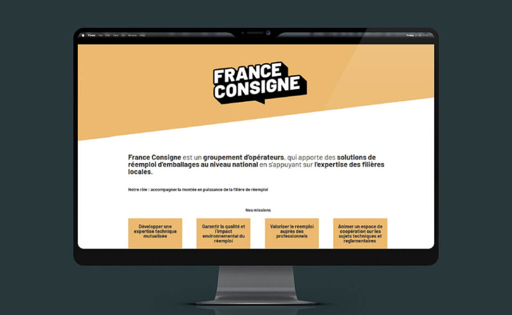 Aperçu de la home de France Consigne avant l'intervention d'Ylos