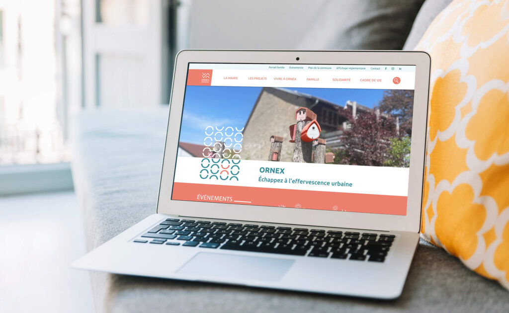 Référence Ylos aperçu de la home du site d'Ornex après reprise de l'interface graphique